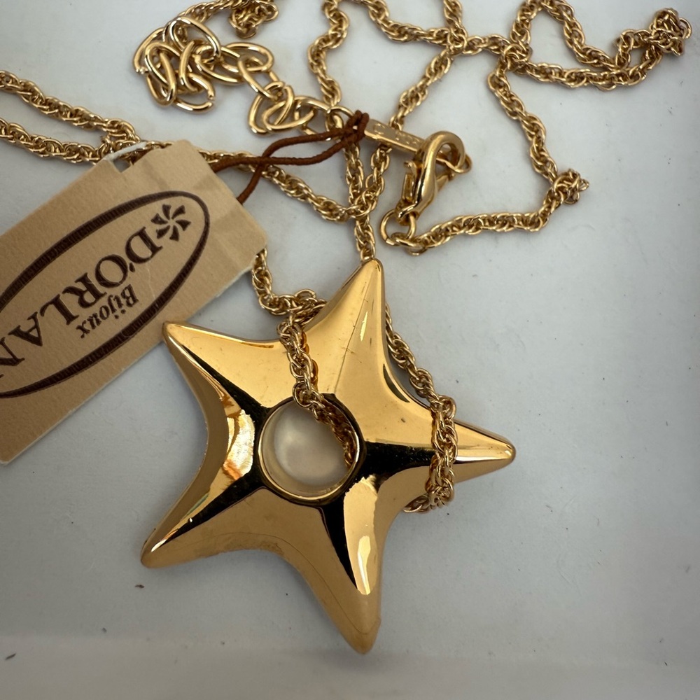 NWT Dolan Vintage 22k Gold with Swarovski Crystals Necklace Luxury Jewelry - Picture 3 of 5